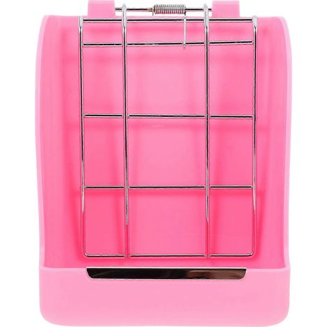 Mangeoire cobayes, porte-foin chinchillas, râtelier à foin lapins, compatible cages, alliage zinc, 18x14x9 cm, fixation murale, lot de 1 (1/5)