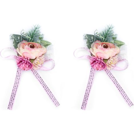 Blumenarmbänder für Braut/Brautjungfer, Hochzeit, Party, Jahrestag, Rosa (1/5)