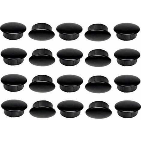 Lot de 20 bouchons en plastique noir 10mm x 12mm – Cache vis pour finition soignée – Protection contre la corrosion (1/2)