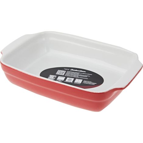 CREALYS 512727 - Teglia Rettangolare con Manici in Ceramica, 25 x 15 x 5 cm, Colore: Lampone (1/3)