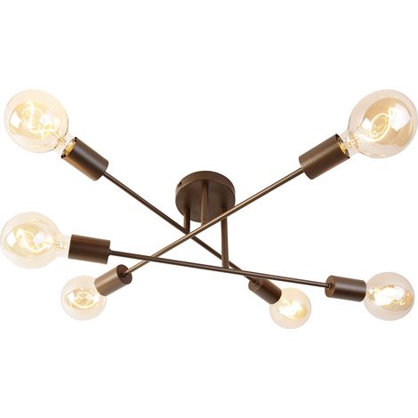 Industrial Ceiling Light Dark Bronze 6 Lights - Sydney