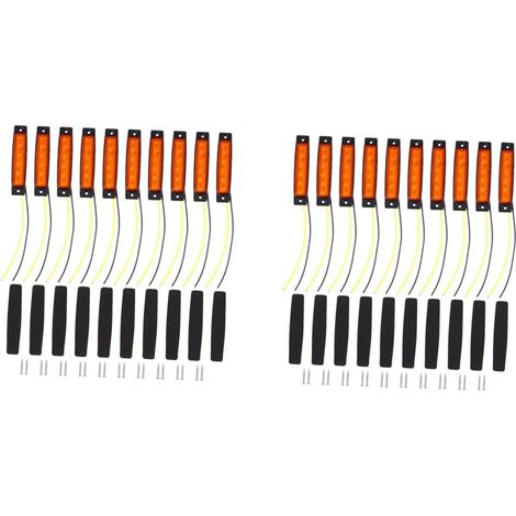 20 Pièces 6 feux de côté pour bateaux lumière led feux led feux à LED côté voiture feux de position à LED dirigé feu de côté de clignotant Déshabiller phares