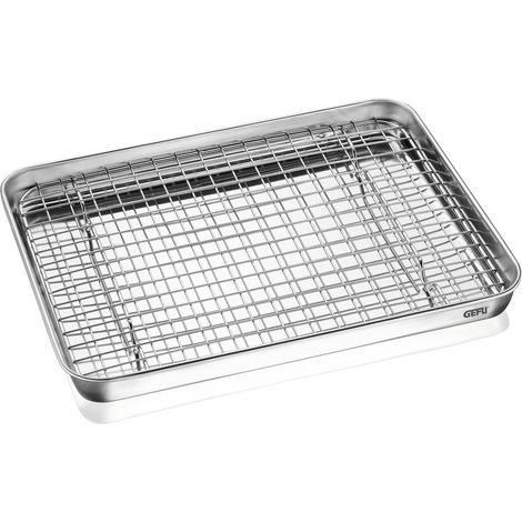 Gefu - Plat en inox et sa grille 31,5 cm (1/2)