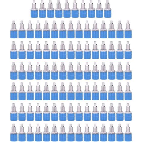 100 Pièces Douilles Banane M6 4mm - Accessoires de Connexion Électrique Haute Qualité, Transmission Optimale - Bleu (1/5)