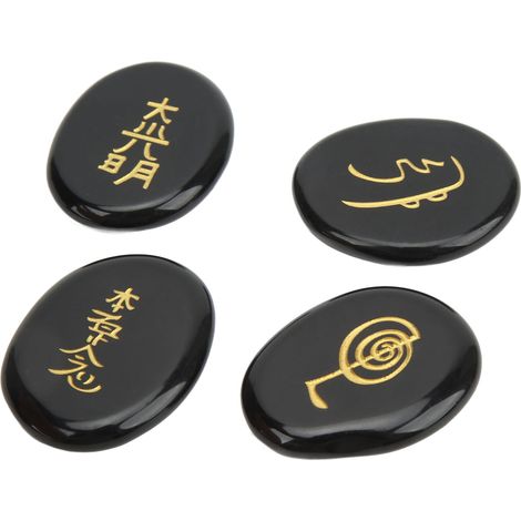 4 Pierres de Reiki en Obsidienne Polie pour Méditation, Décoration Zen et Cadeau Ésotérique (1/5)
