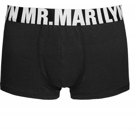 Boxer da uomo MR. MARILYN con scritta, taglia L, colore nero, 1 paio (1/4)