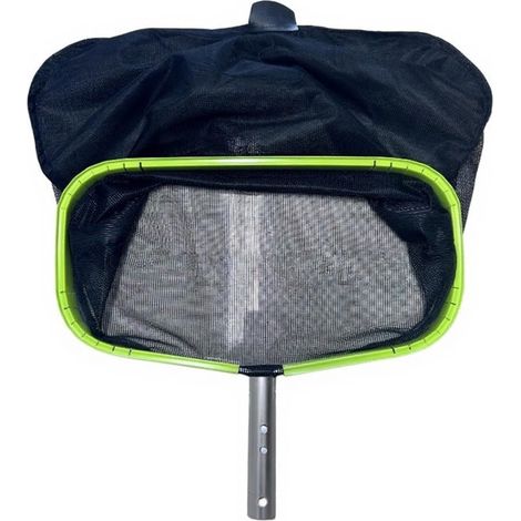 Épuisette de piscine robuste avec maille fine pour nettoyer les débris dans les étangs, fontaines, spas, cadre vert (1/5)