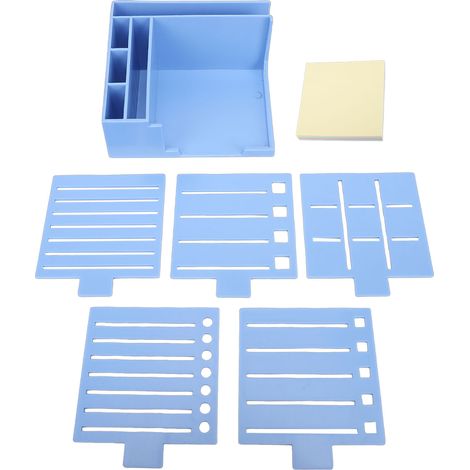 Set Pochoirs Notes Adhésives Multifonction avec Support 5 Pochoirs 100 Feuilles – Classe Bureau, Bleu (1/5)