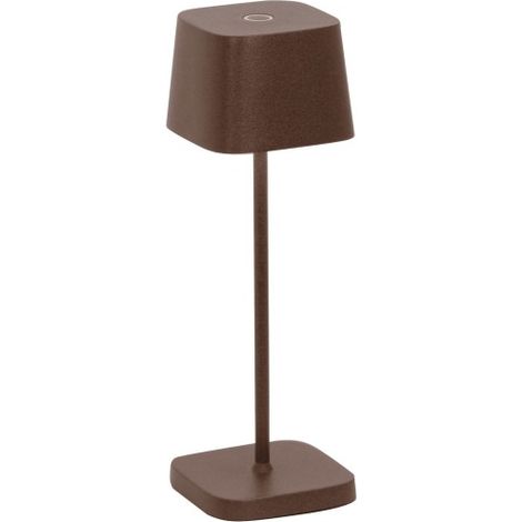 Zafferano OFELIA PRO MICRO Lampada a led da tavolo Corten ricaricabile e dimmerabile