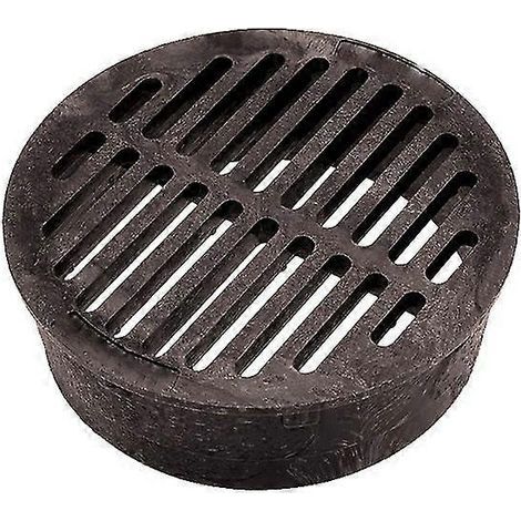 Siphon de sol moderne en fonte avec grille en acier et bride de 10 cm. (1/4)