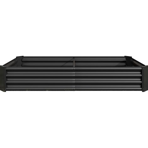Bac à plantes surélevé en acier galvanisé 180 x 91 x 30 cm pour jardin, idéal pour légumes, herbes et fleurs (1/5)