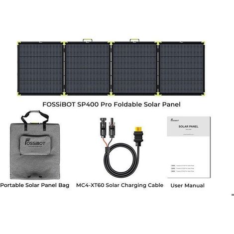 Panneau solaire portable bifacial 400W – Cadre aluminium – Étanchéité IP67 – Poids 9 kg – Garantie 2 ans