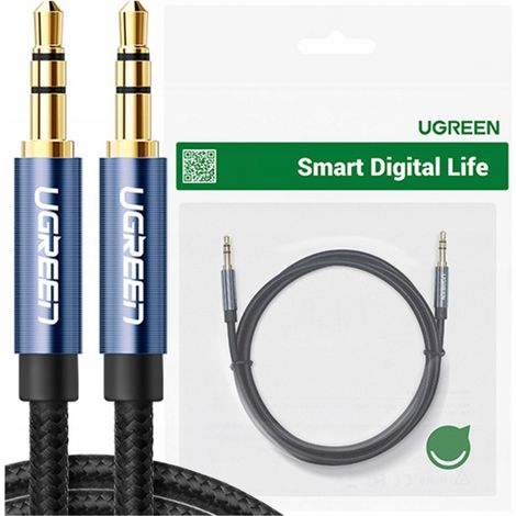 Cable con conector AUX UGREEN AV122 de 3,5 mm, 2 m (negro)