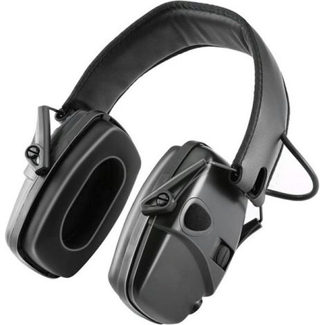 [NEVER USED] Electronic Noise Cancelling Headphones with Replaceable Ear Pads, Hunting Hearing Protection with Sound Amplifier, SNR 27dB, NRR 22dB, Black