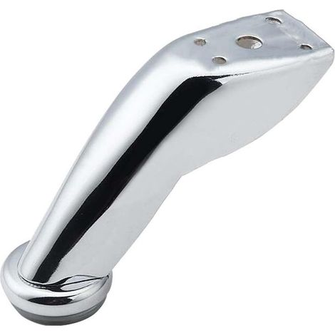Pieds de meubles en fer chromé (lot de 4), pieds pour canapés inclinables, pieds de table basse, pieds de table inclinés (argent, 9,5 cm)