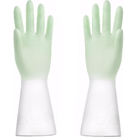 Gants de protection chimique de qualité supérieure : résistants à l'huile, à la graisse, aux acides et aux solvants résistants à l'abrasion et sensibles (vert) (1/5)