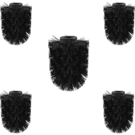 Lot de 5 têtes de brosse WC de rechange - Noir - Contient 5 têtes de brosse en polypropylène - 6,8 x 6,8 x 9 cm (1/5)