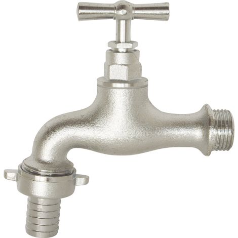 Robinet de puisage à potence chromé - Mâle 1/2" - Raccord au nez 3/4 (1/5)