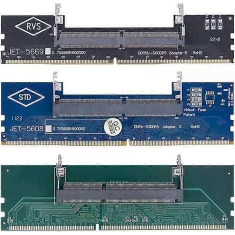 SO-DIMM adapter for DDR3/DDR4/DDR5 RAM (240 or 288 pins) - JXLGV (1/4)