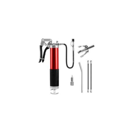 Pompe a Graisse 8000 PSI Pompe a Graisse Manuelle Pistolet à Graisse Professionnel avec Tuyau Flexible, Buse Pointue, Embout Pompe à Graisse Pistolet Graisseur pour Cartouches 400G