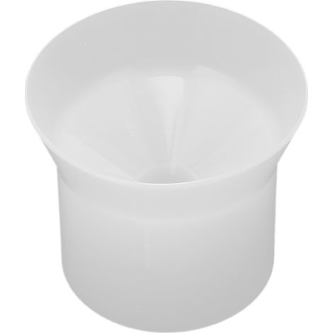 Entonnoir distributeur rond en PP blanc à parois épaisses pour sels de bain, shampoing, gel douche et lotions en grande quantité. (1/5)