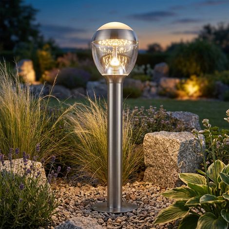 Lampada da esterno lampada da terra lampada da giardino in acciaio inox base lampada da esterno, IP44, 1x LED 11W 750Lm bianco caldo, DxH 15x59 cm (1/5)