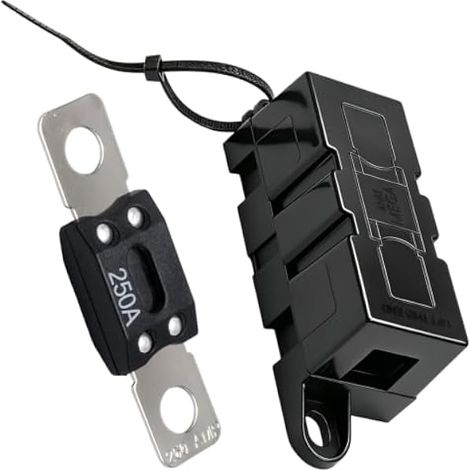 Mega Porte-fusibles, fusible de sécurité ANM à haut courant avec fusible à vis 250 A, idéal pour voitures, camions et machines lourdes (250 A) (1/5)