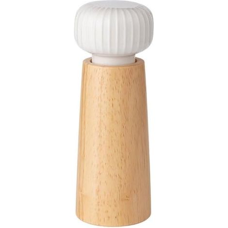 Moulin à poivre manuel en bois, compatible avec le sel de mer, les épices et les pots à condiments en céramique. Idéal pour la cuisine maison, les restaurants, les pique-niques, etc. 1 pièce, blanc.
