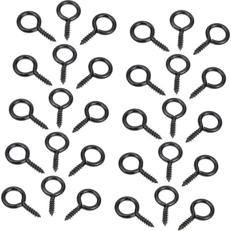 30 crochets plafond - fer - noir - pour suspension et maison (1/5)