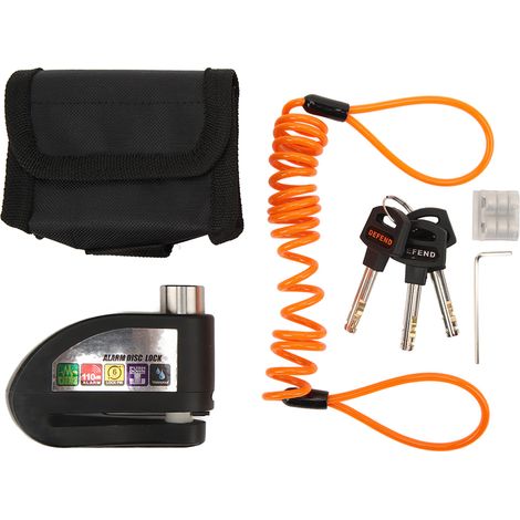 Frein à disque moto 110dB antivol acier inoxydable antirouille imperméable pour motocyclette vélo scooter (1/5)