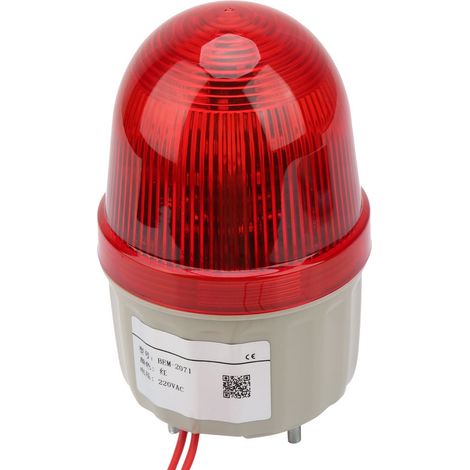 220-V-Wechselstrom-Blitzsignalleuchte, feststehende rote LED-Warnleuchte, 75 mm Durchmesser (1/5)