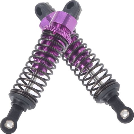 2 Pièces Amortisseurs RC 72mm en Aluminium Violet pour TRAXXAS SLASH 2WD, Amortisseurs Améliorés pour Voiture Télécommandée (1/5)
