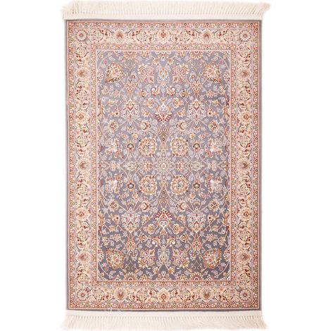Tapis persan Saalma  - 150x100cm, Rectangular - 100% Acrylique - Tissé - Gris