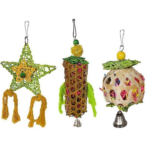 Lot de 3 jouets à mâcher pour perroquet