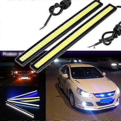 bombillas LED COB superbrillantes para faros antiniebla, tiras LED DRL para coche, luces diurnas, barra de 17 cm, 12 V, 6000-8000 K, para decoración interior del automóvil (A01) (1/4)