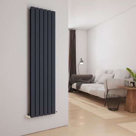 EMKE Anthracite Vertical Double Flat Panel Radiator Effortless Heating with Designer Radiator, 1800x450mm (1/5)