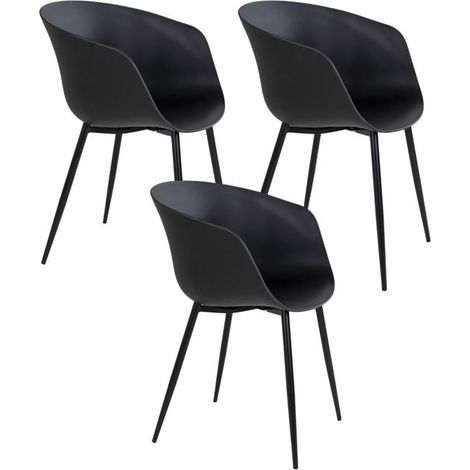 6 Fauteuils de jardin noir RODA