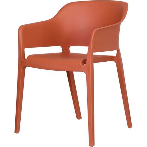 Chaise empilable en polypropylène Terracotta 55x54.5x77.5cm (Lot de 4) - Feros (1/3)