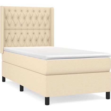 Maison Exclusive - Boxspringbett mit Matratze Creme 100x200 cm St