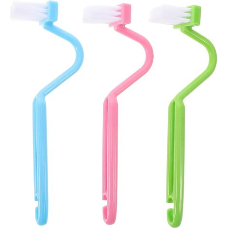 3 pièces Lot de Brosses WC Incurvées Plastique V Nettoyage des Bords Coins (1/5)