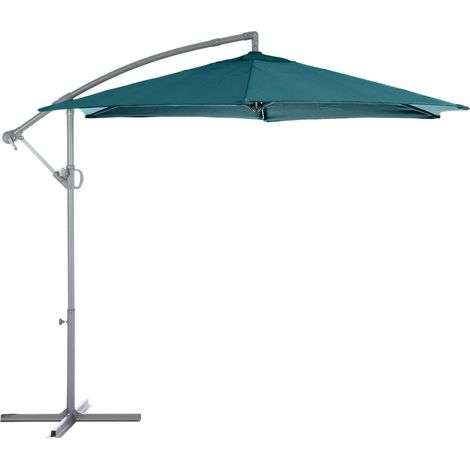 Hesperide – Parasol déporté rond 300 cm – Mât en aluminium rotatif 360° – Toile polyester 200 g/m² – Protection UV – Cheminée d'aération (1/6)
