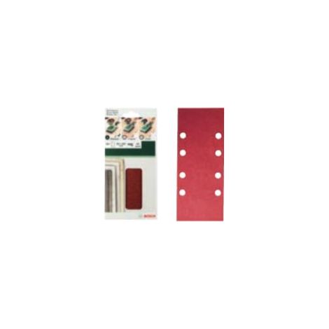 BOSCH - 10 FOGLI DI CARTA ABRASIVA PER LEVIGATRICE ORBITALE - 93x185 - G80 - 8 fori