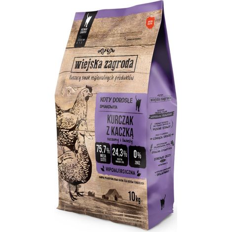 Wiejska Zagroda Trockenfutter für Katzen Huhn und Ente 10 kg (1/5)