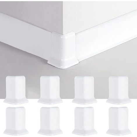 Blocs d'angle auto-adhésifs pour plinthes – décoration d'angle mural – adaptés aux angles extérieurs, fixations d'angle – (lot de 8) (1/5)