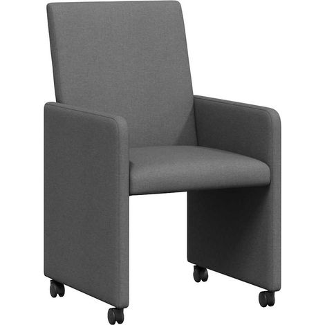 Maison Exclusive - Esszimmerstühle mit Rollen 2 pcs Dunkelgrau 57