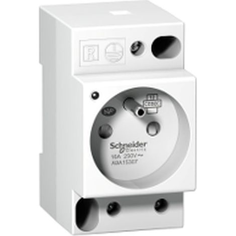 Toma corriente FRAN. Acti 9 2P+E 250V 16A con LED indicador y montaje en carril DIN