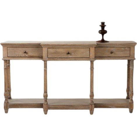 160cm Wooden 3 Drawer Console Table - L80 x W45 x H160 cm