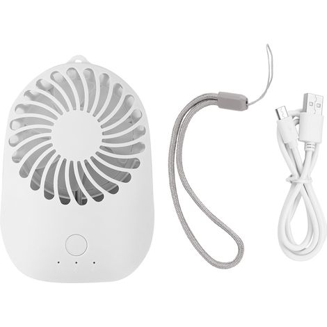 Ventilateur Usb Portable - 3 Vitesses Réglables - Rechargeable Pour Bureau Et Maison - Blanc (1/5)