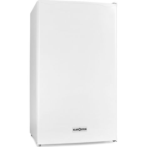 Klarstein 90L1-WH - Kühlschrank, Standkühlschrank, 90 L, 2 x Regaleinschub, Schublade, separates Eisfach, 3 Depots in der Tür, leise, Türanschlag rechts, weiß