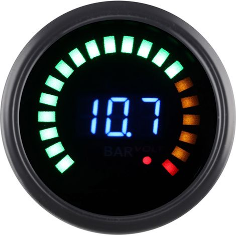 Voltmètre de voiture 2 pouces avec affichage numérique LED, manomètre à vide 12V, compteur universel 2 en 1 (1/5)
